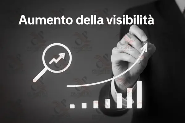 Illustrazione rappresentativa delle strategie digitali per aumentare la visibilità online, con elementi grafici che richiamano SEO, Google Ads e risultati sui motori di ricerca, in linea con i servizi offerti da CP-Promotion.